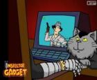 Доктор Коготь со своей любимой кошки жира Бешеный. Доктор Clawn является лидером зла MAD организации